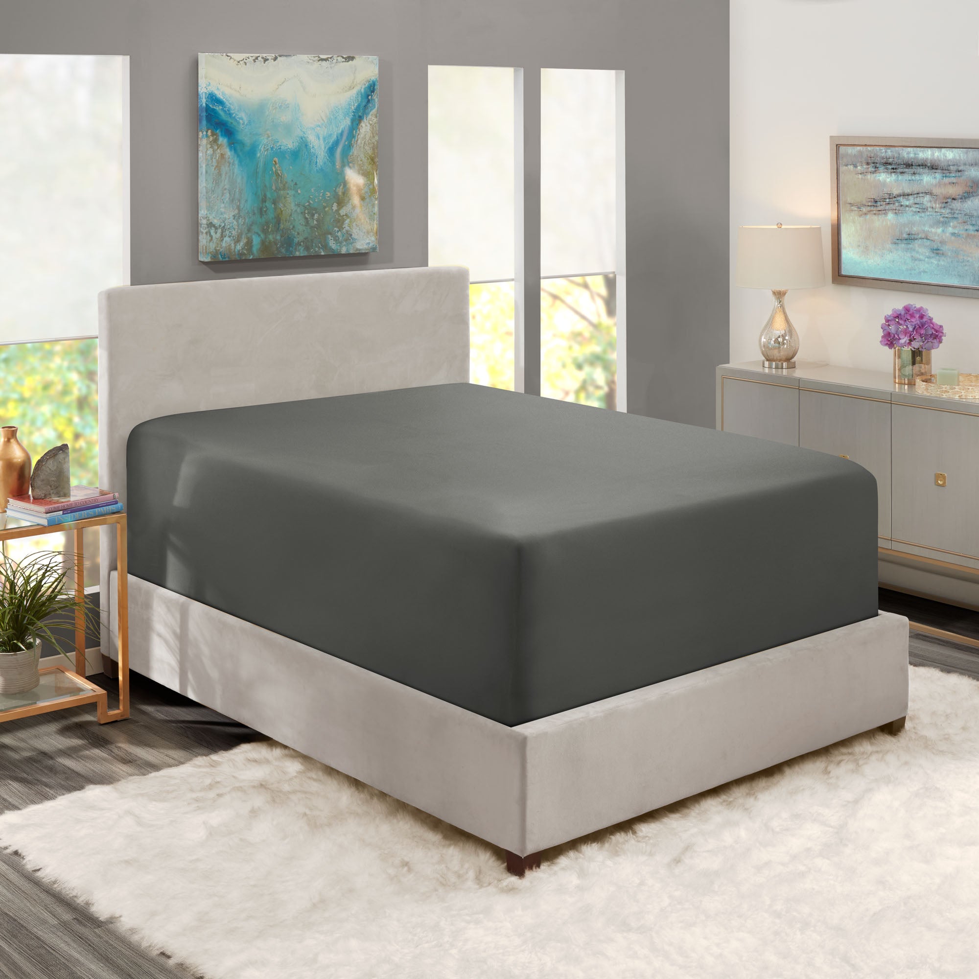 Nestl Bedding Twin Fitted Sheet - Single Fitted Deep Pocket Sheet - Fits Mattress Perfectly - Soft Wrinkle Free Sheet - 1 Fitted Sheet Only