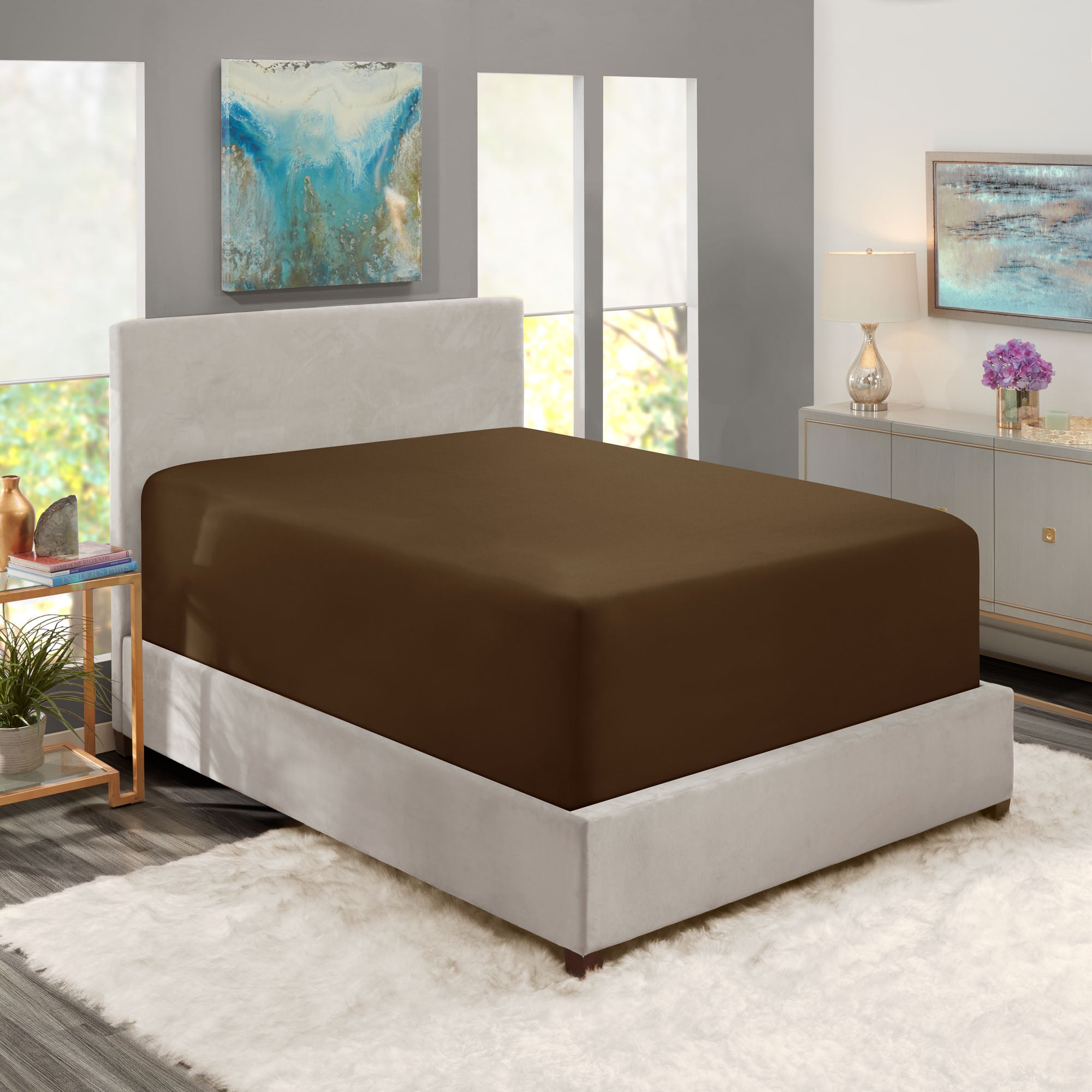 Nestl Bedding Twin Fitted Sheet - Single Fitted Deep Pocket Sheet - Fits Mattress Perfectly - Soft Wrinkle Free Sheet - 1 Fitted Sheet Only