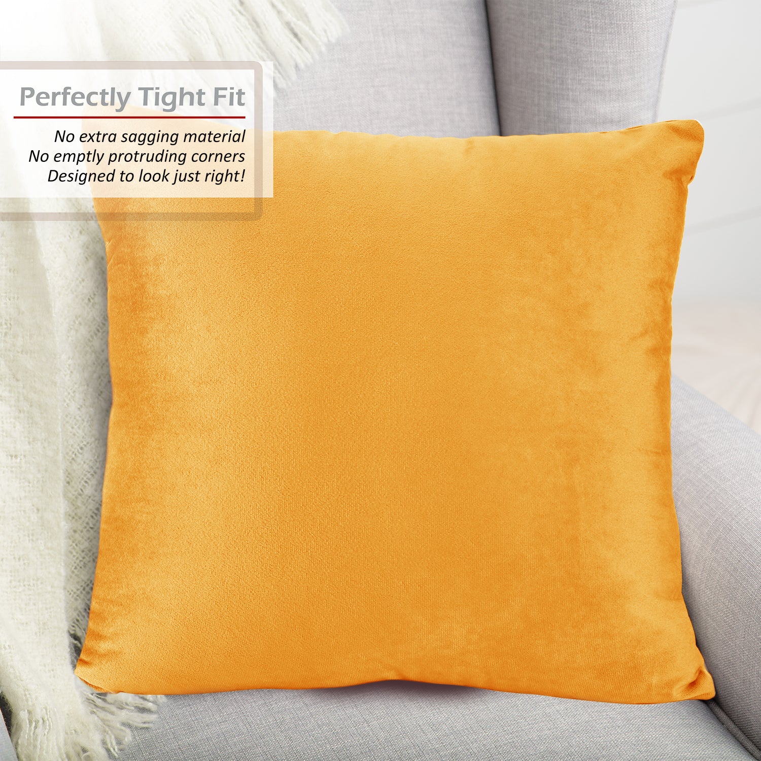Nestl Bedding Throw Pillow Covers, Cozy Velvet Decorative Outdoor Pillow Covers 24x24 & 26x26 Inches, Soft Solid Cushion Covers for Sofa, Bed and Car, Set of 2