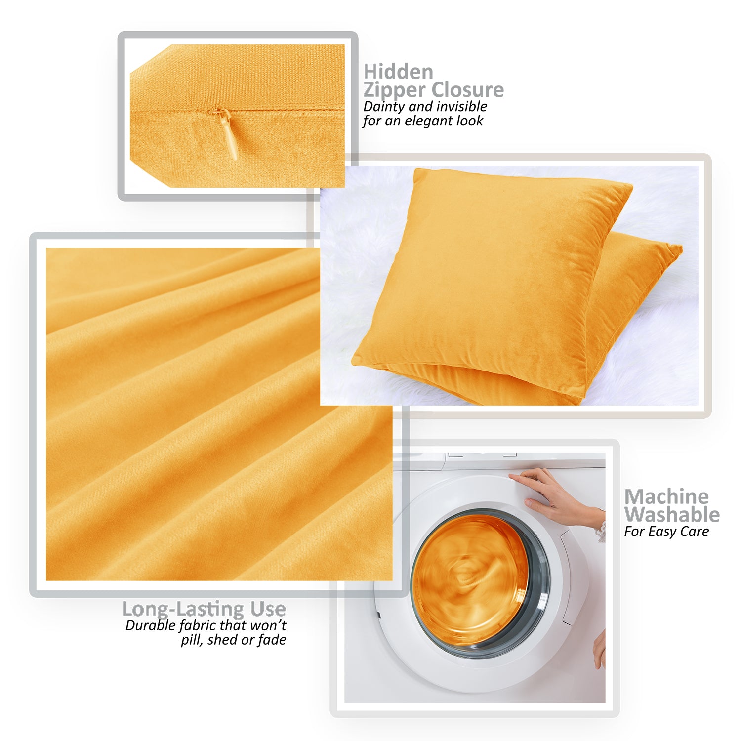 Holiday Nestl Bedding Throw Pillow Covers, Cozy Velvet Decorative Outdoor Pillow Covers 16x16 & 18x18 Inches, Soft Solid Cushion Covers for Sofa, Bed and Car, Set of 2