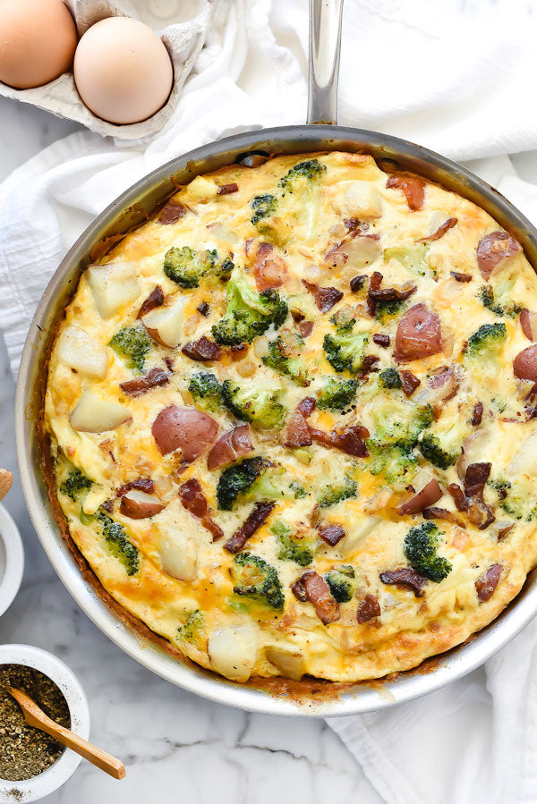 FoodieCrush Bacon Broccoli and Potato Frittata Recipe