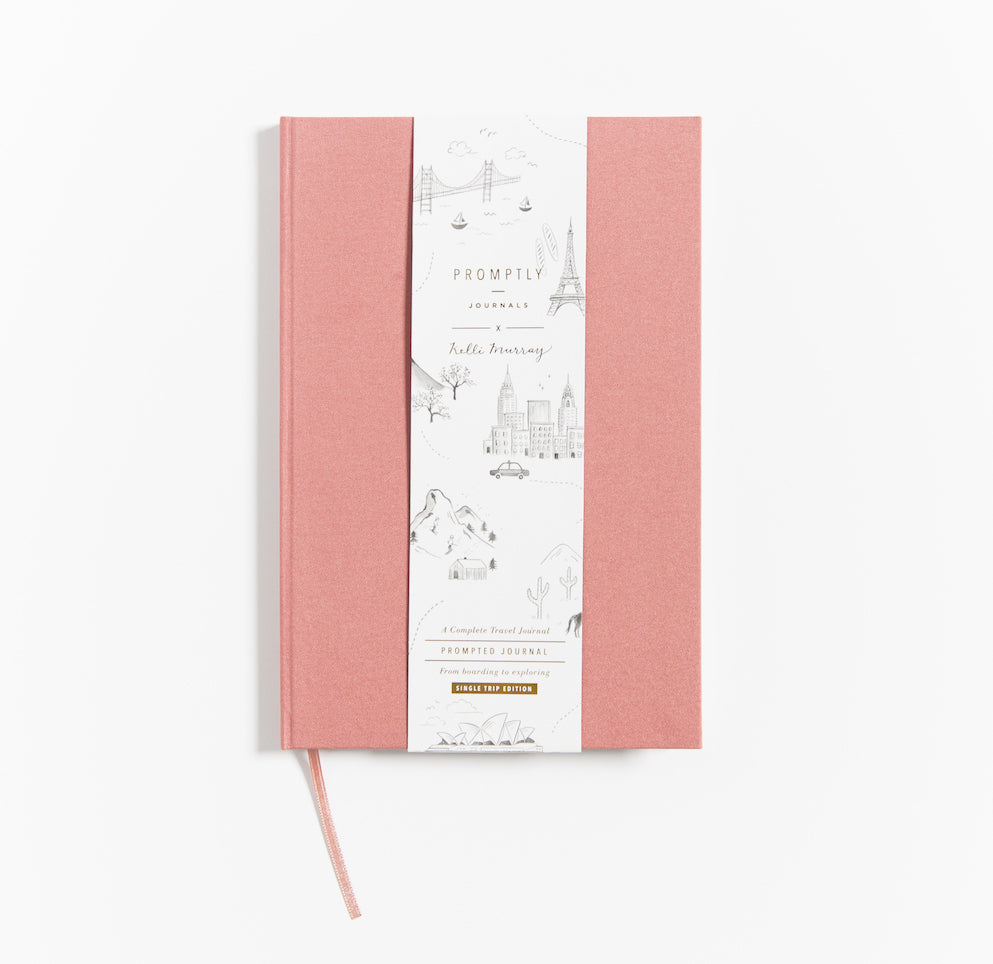 Promptly Journals Travel Journal Dusty Rose