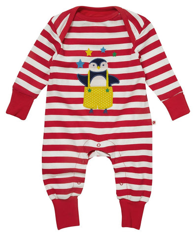 Piccalilly Christmas Playsuit - Penguin Applique