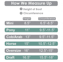 Kensington Fly Boots Size Chart