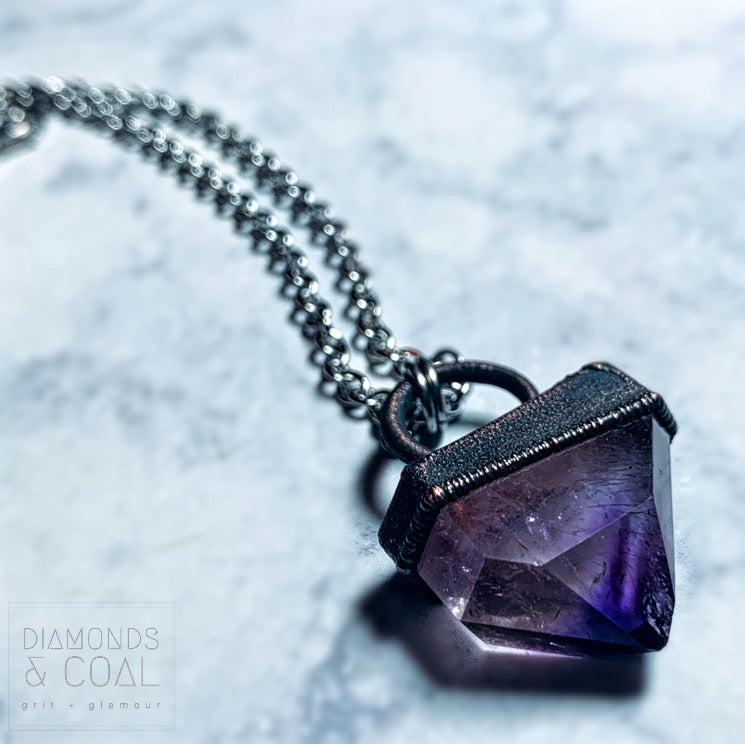 Electroformed Amethyst Point Necklace