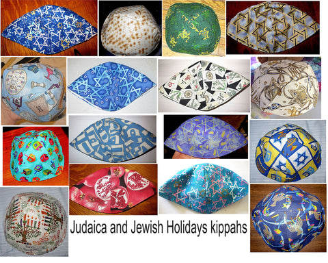 judaica themed kippahs Jewish holidays yarmulke