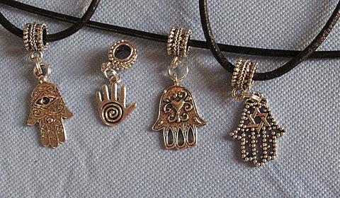 Hamsa or Hand of Fatima Euro charm pendant