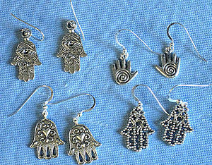 hamsa silver earrings handmade