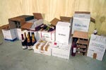 Wine bottles stored on the floor