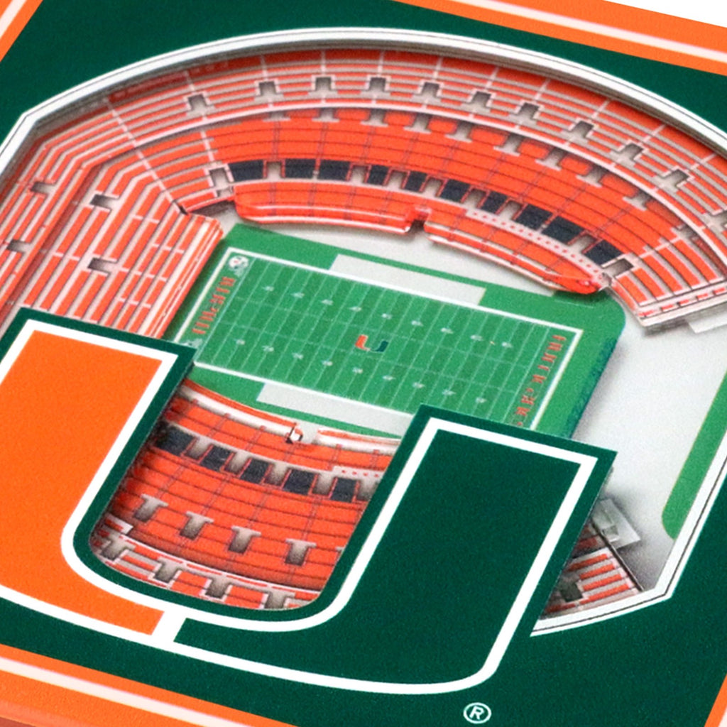 Miami Hurricanes 3D Orange Bowl Stadium Coaster Set CanesWear at
