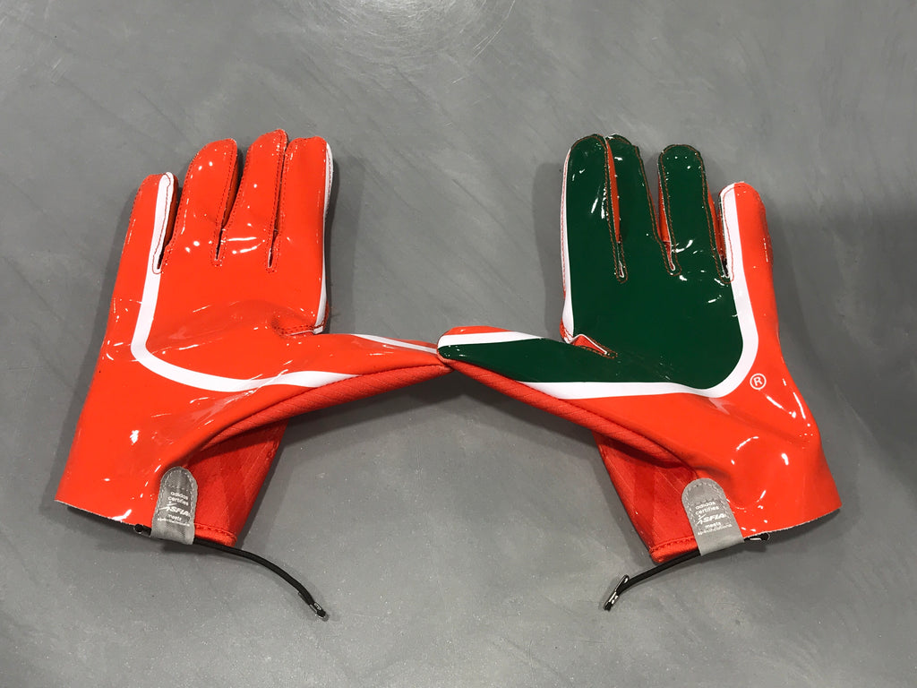 miami hurricanes adizero by adidas football gloves