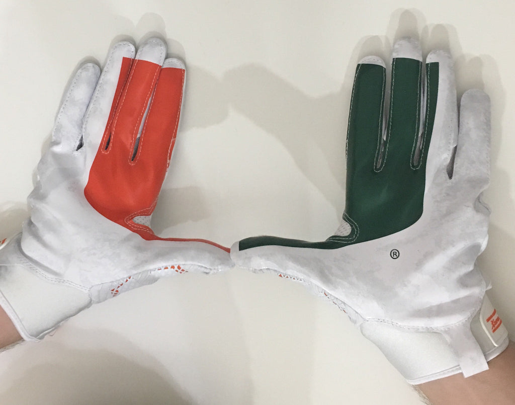 miami hurricanes youth football gloves