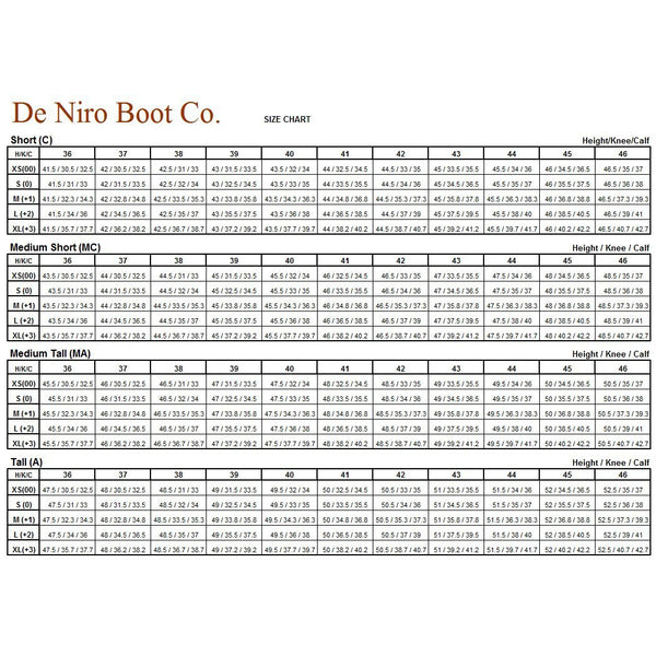 Ariat Cadence Dressage Boot Size Chart