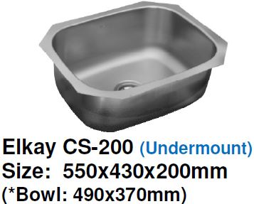 Elkay Cs 200 Undermount Stainless Steel Kitchen Sink