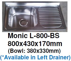 Monic L 800 Bs Wallmount Kitchen Sink
