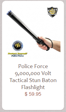 Police Force 9,000,000 Volt Tactical Stun Baton Flashlight