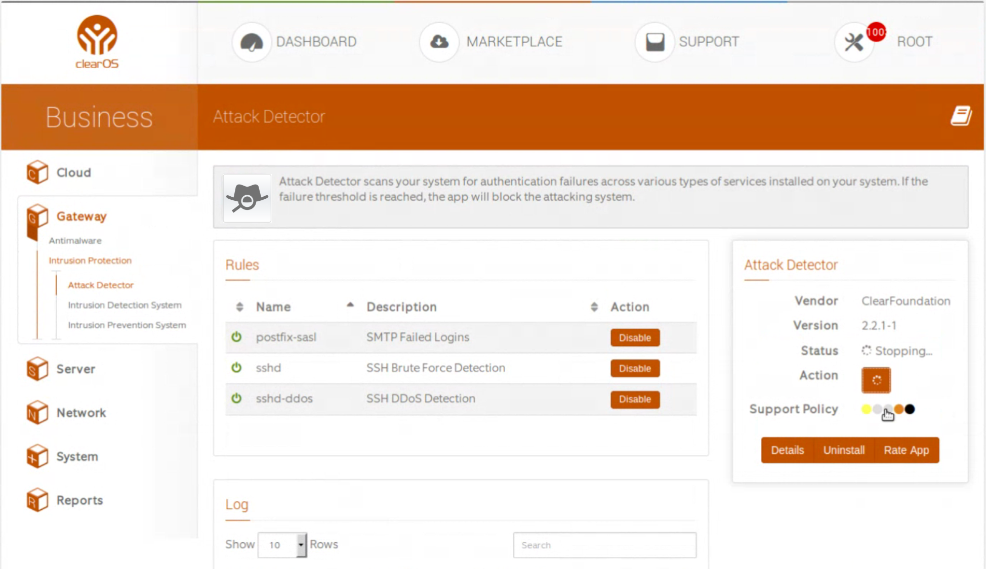 New App Released on ClearOS 7 Business: Attack Detector