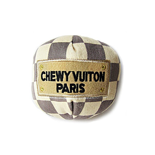 Checker Chewy Vuiton Ball Dog Toy – Coco & Pud