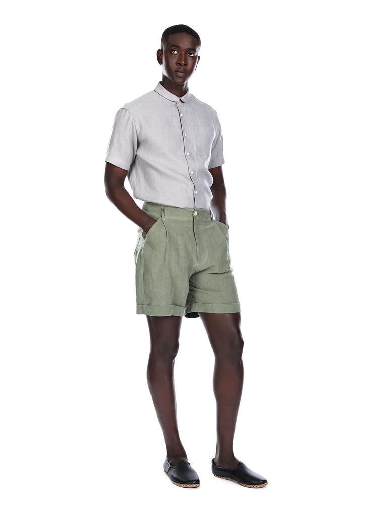 Blluemade linen cuffed shorts