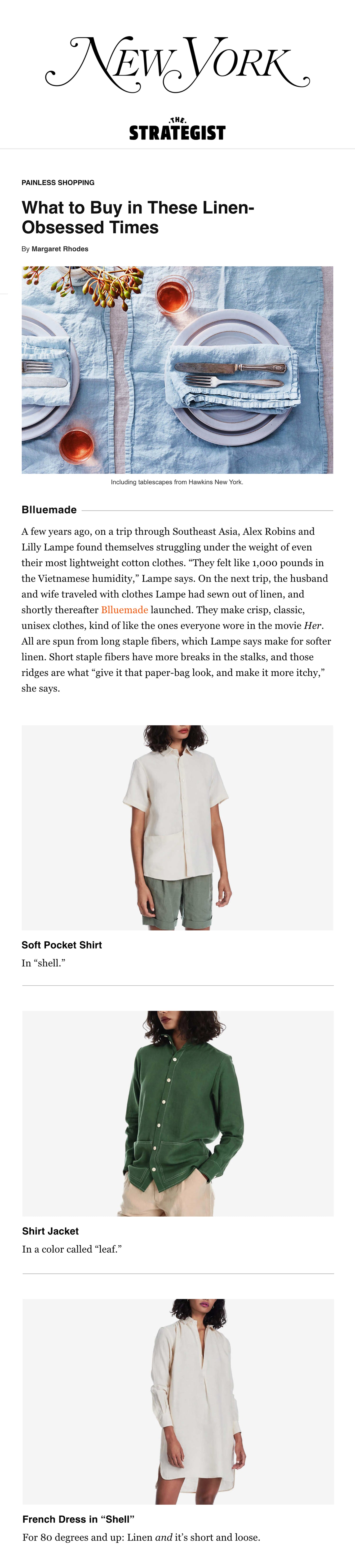 The Strategist New York Magazine Blluemade What to Buy in These Linen-Obsessed Times
