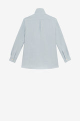 Jacket shirt in cloud blue linen