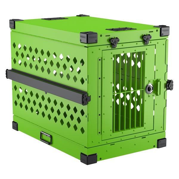 collapsible impact dog crate lime green