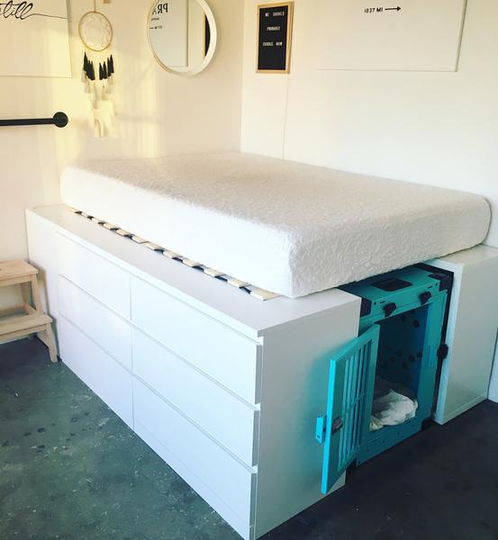 diy custom bed frame for dog crate