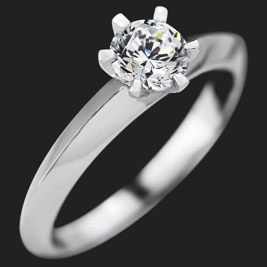 Tessie Solitaire Engagement Ring shown with a 0.50ct Round cut in 14KW|0.50ct Round cut in 14KW