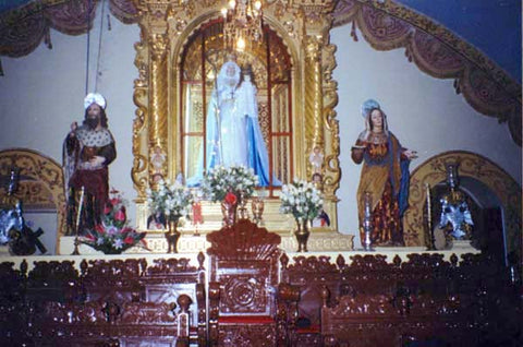 Our Lady of Good Success above the Abbess Chair
