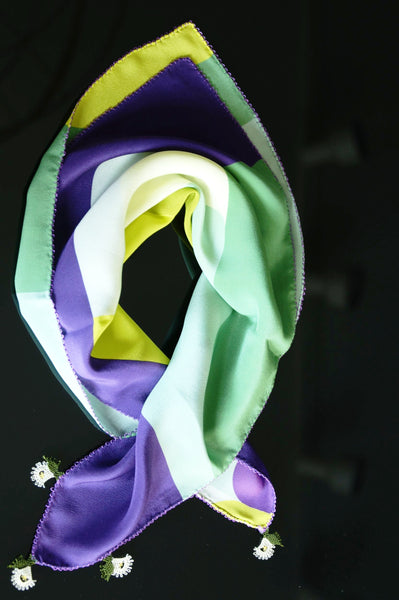 purple silk neck scarf