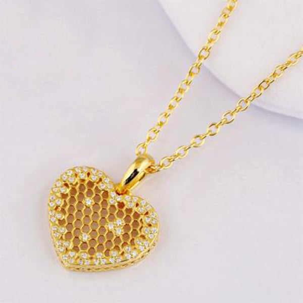 Heart Honeycomb Necklace - Treasure Fan