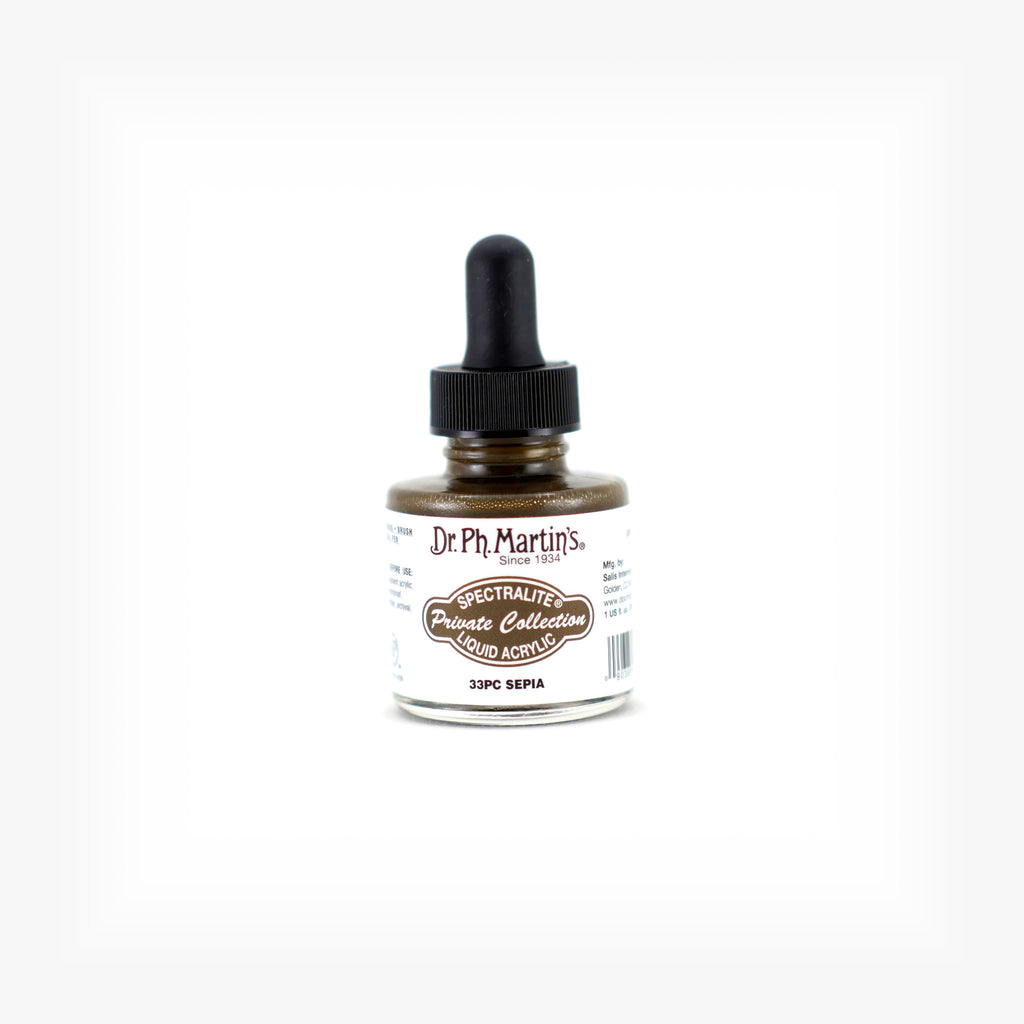 Dr. Ph. Martin's Spectralite Private Collection Liquid Acrylics, 1.0 oz, Sepia (33PC)