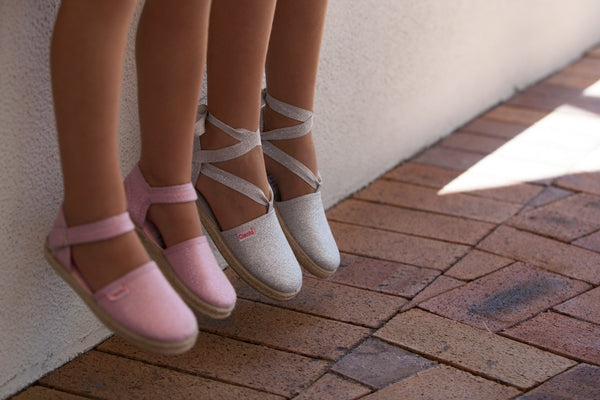 Espadrilles silver sparkle - girls shoes - kids shoes - Shoes Australia