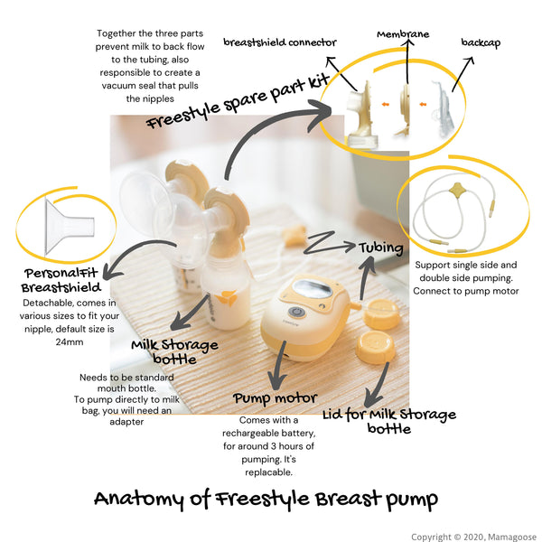 Mamagoose Blog Post - Anatomy of Freestyle Breast  Pump