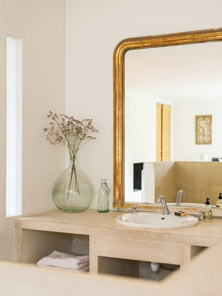Marion Alberge Louis Philippe mirror bathroom demijohn