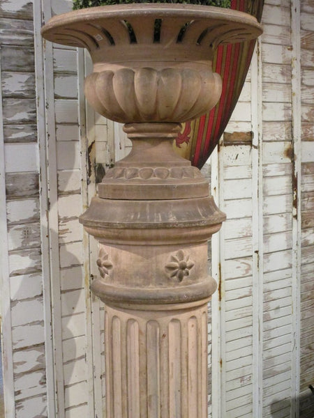 19th century terracotta urn on stand modern farmhouse decor luxury wedding gift from france