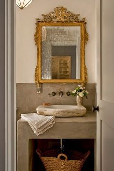 Chic powder room buy the best mirror from France fast shipping to United States 