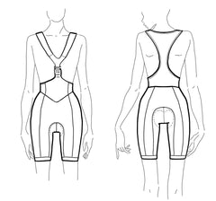 Illustration of bib shorts designed for women