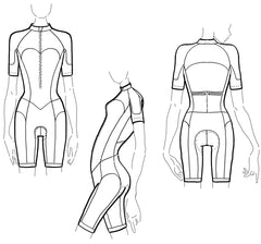 Illustration of a cycling suit for women or skinsuit