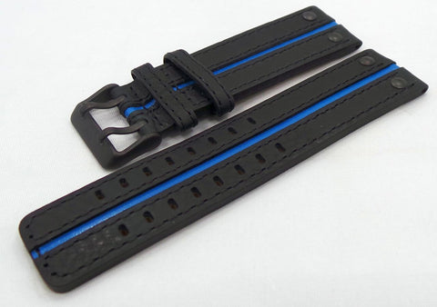 Vostok Europe Expedition North Pole Leather Strap 24mm Black/Blue-Exp.24.L.B.Bk.Bu - Russia2all