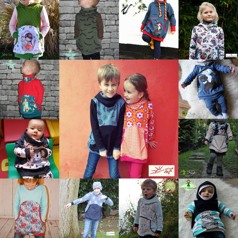 Kombi-eBook - "Noah & Nele" - From Heart to Needle - Pulli, Hoodie, Hoodiekleid, Pullikleid, Kleid - Nähen für Kinder - Mächen oder Junge - Glückpunkt.