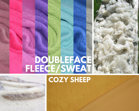 Doubleface-Sweat/Teddy-Plüsch - "Cozy Sheep"