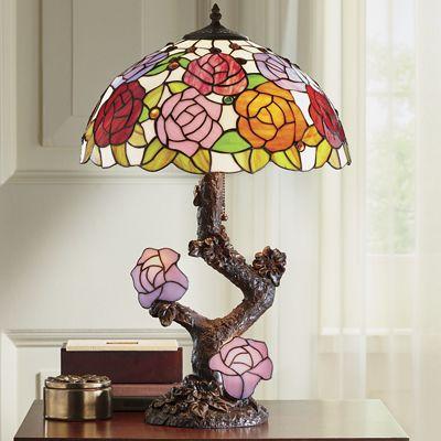 twin stem stained glass lamp