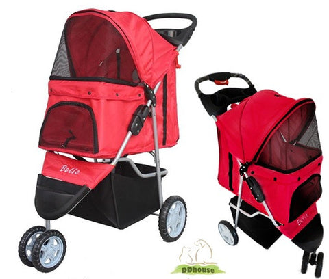 3 wheeler Red Pet Stroller pram 