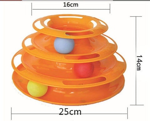 3 Tier Cat Toy Tower of Tracks