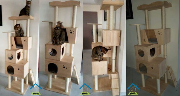 Premium Solid Wood Extra Large Cat Condos  with multiple Cat house