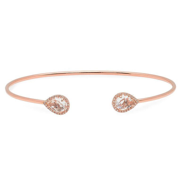 WHITE TOPAZ PEAR CUFF