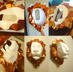 paper animal sculpture, lion