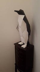 paper animal sculpture, penguin
