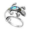Adorable Gecko Wrap Ring with Stunning Abalone Inlay | Wholesale Sterling Silver Rings - Jewelry